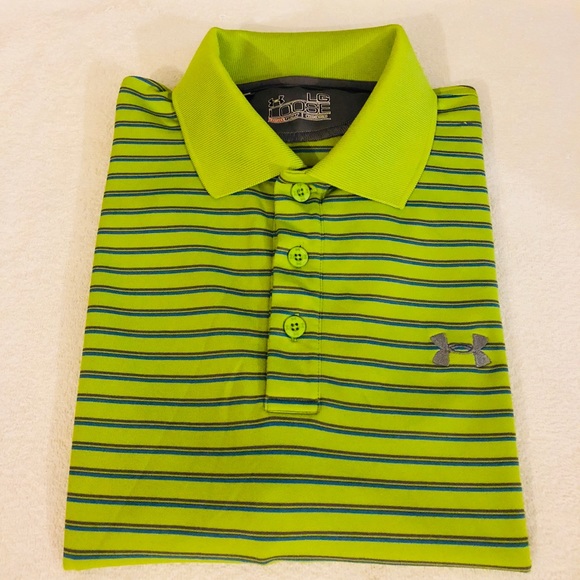 lime green under armour polo
